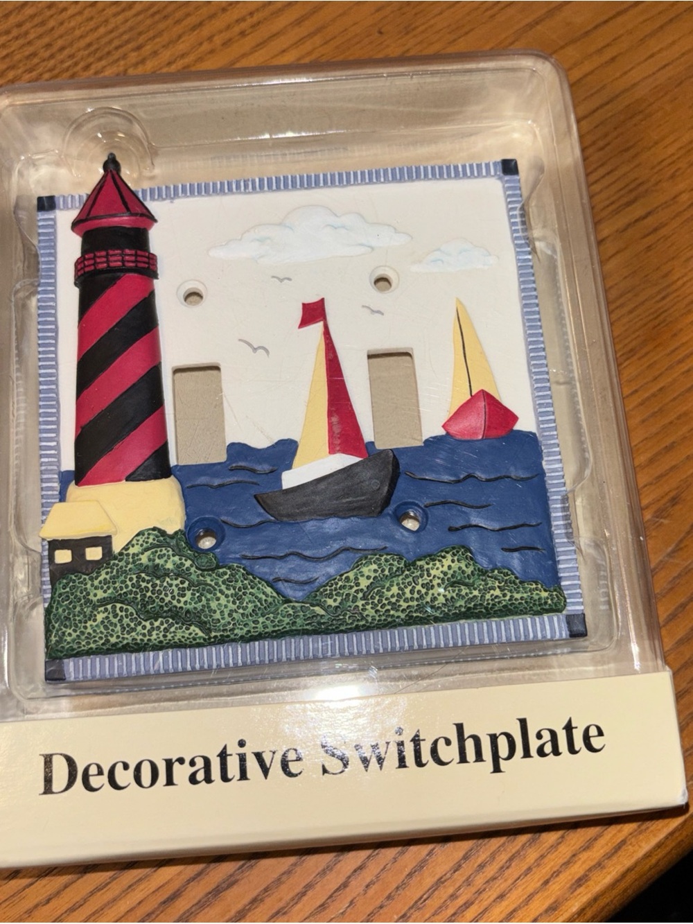 Decorative Nautical Lighthouse Switchplate - Red & Blue